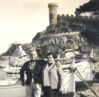 La Caridad en companyia del seu marit M�ximo de vacances a Tossa de Mar