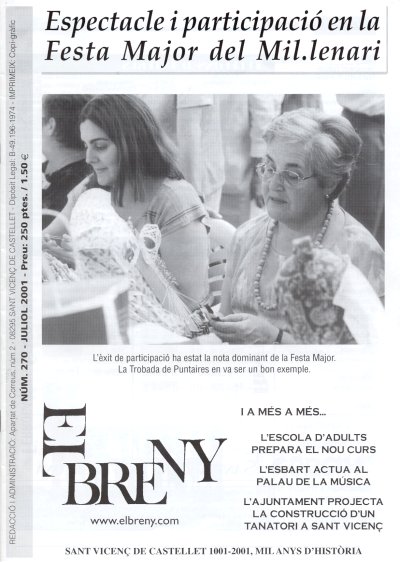 Portada d'El Breny de juliol del 2001