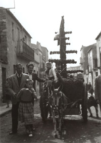 EL CARRO GUARNIT: Laura, Suau, Francesc Suau, Albert Pey i Joan F�gols (dalt del carro)