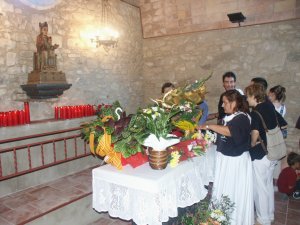 Moltes entitats, associacions i particulars van oferir un ram de flors a la Verge de Castellet