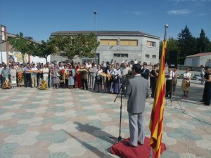 L'alcalde Valent Carrera va fer un petit parlament a la plaa de l'Onze de Setembre per commemorar la Diada Nacional de Catalunya