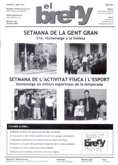 Portada d'El Breny d'octubre 2005