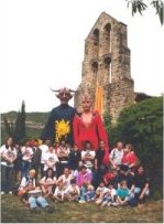 Els gegants Malparit i Figaflor a Vallhonesta amb motiu de la tradicional Festa del Panellet